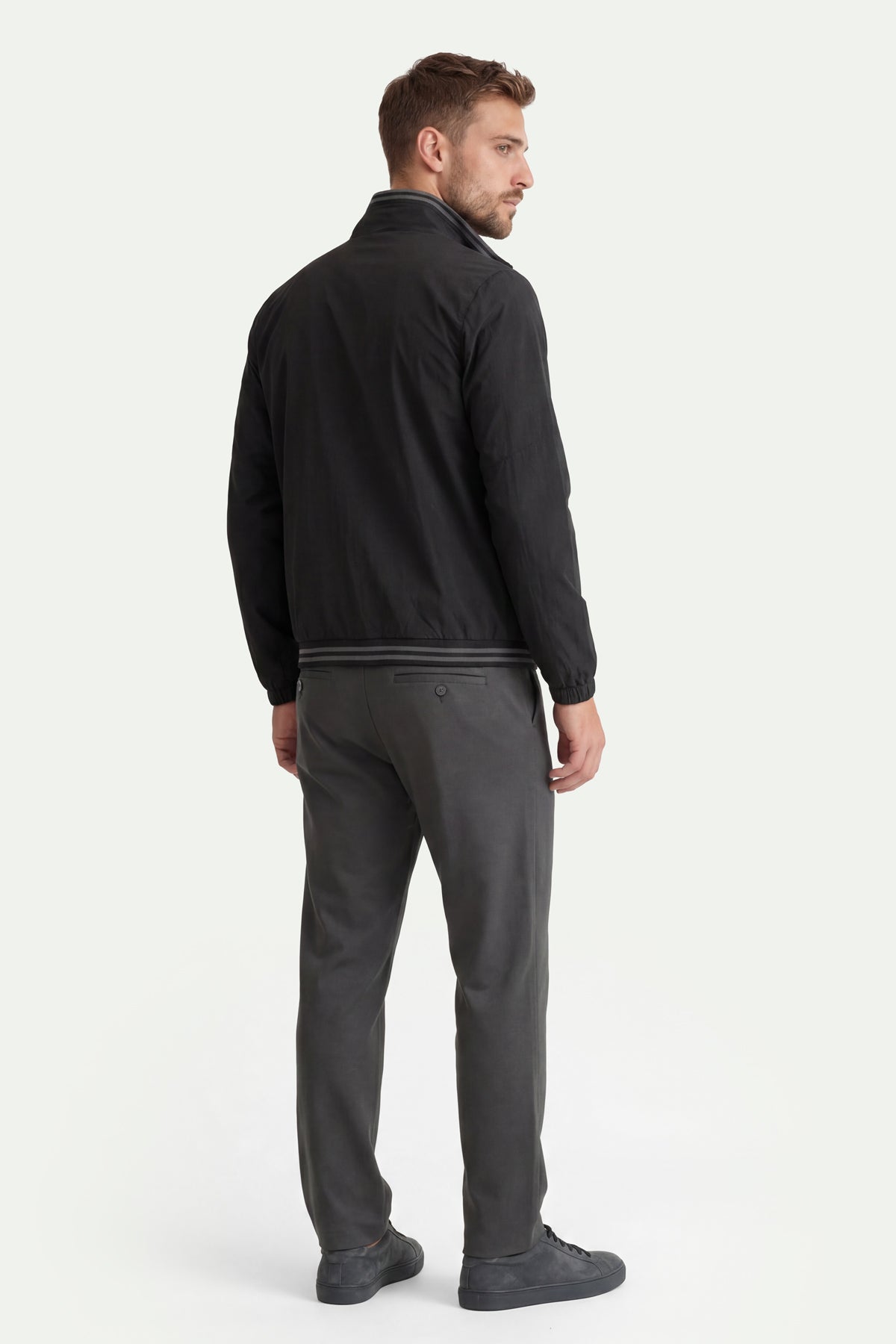 Erkek Koyu Gri Regular Fit Pantolon-SFMPA1026
