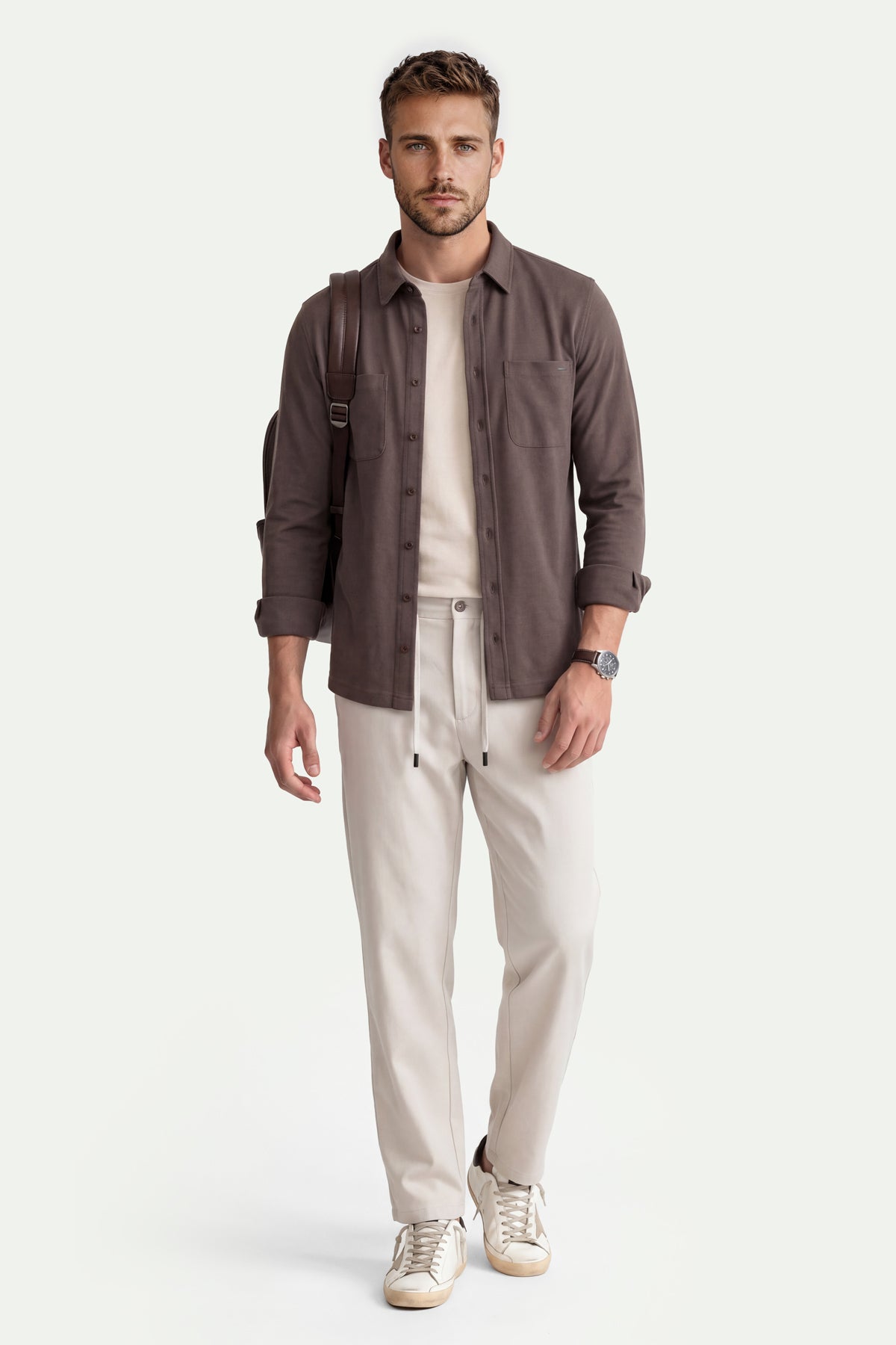 Erkek Kum Beji Regular Fit Pantolon-SFMPA1026