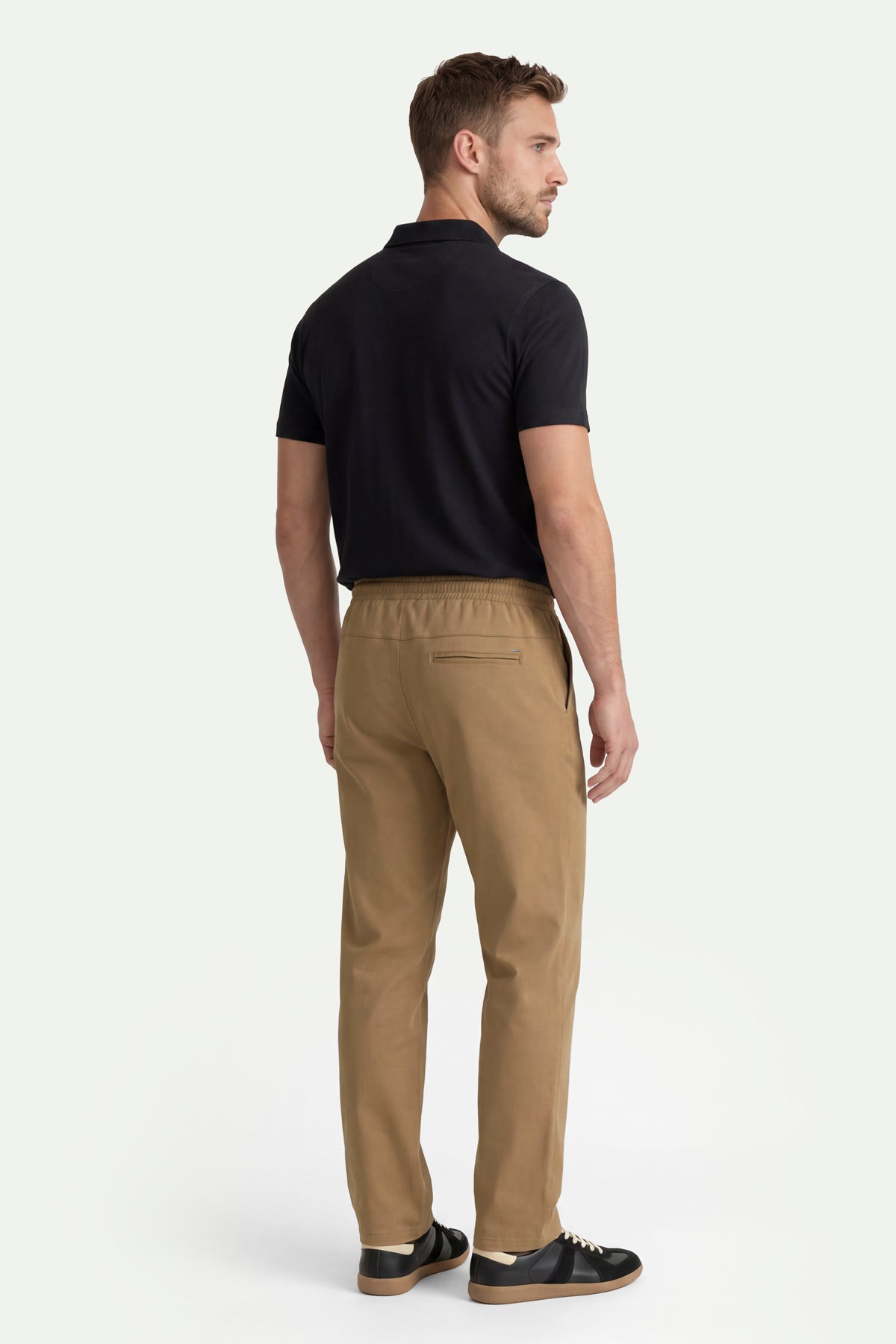 Erkek Siyah Lyocell Polo T-Shirt-SFMTI1025