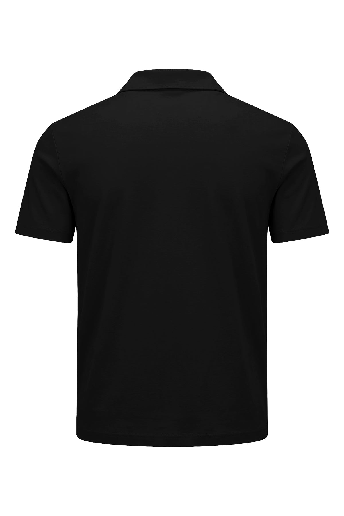 Erkek Siyah Lyocell Polo T-Shirt-SFMTI1025