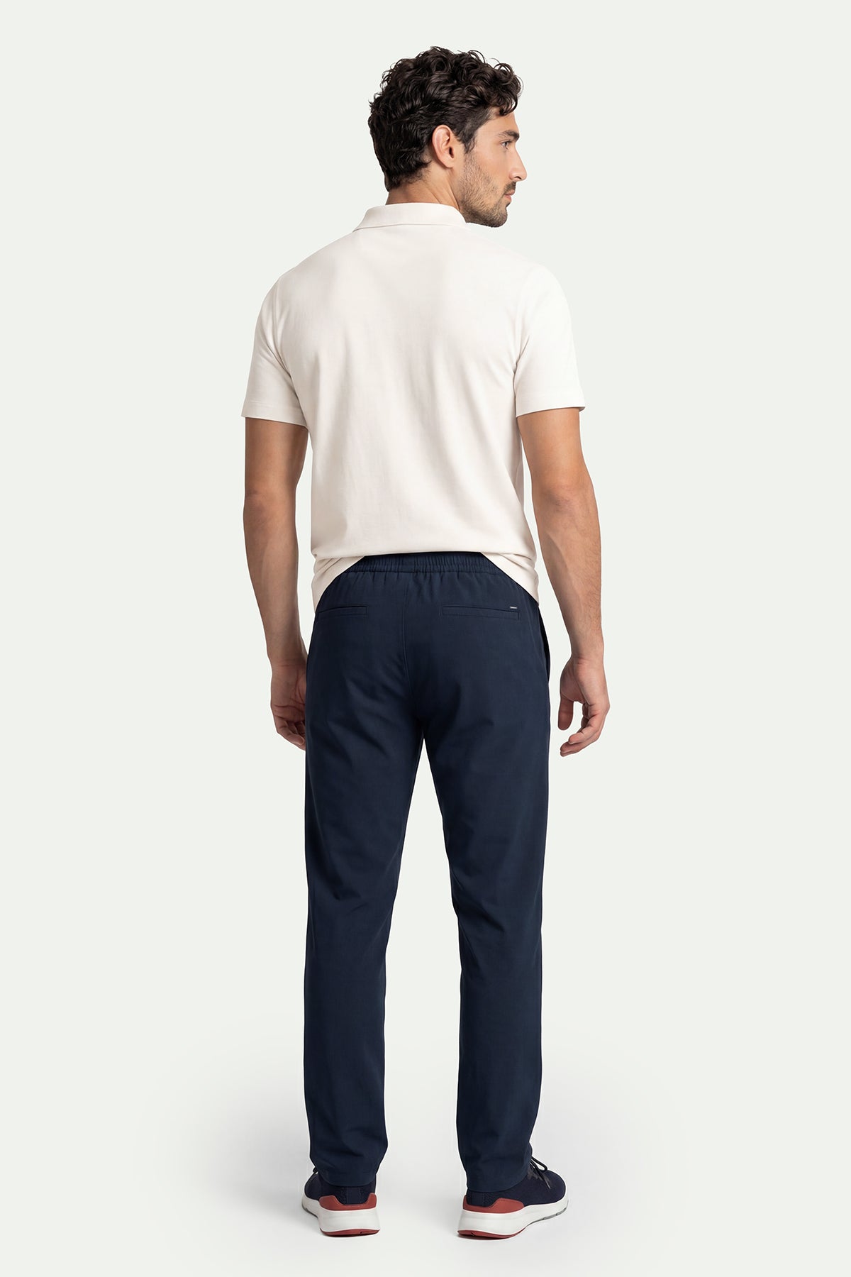 Erkek Kırık Beyaz Lyocell Polo T-Shirt-SFMTI1025