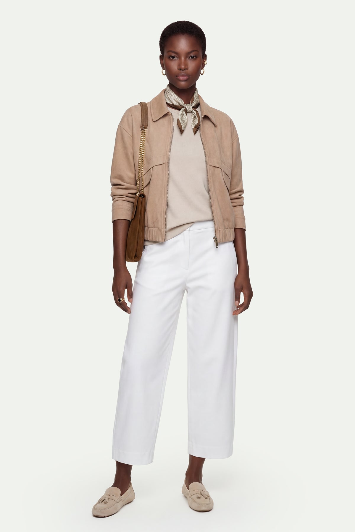 Kadın Beyaz Culotte Pantolon-SFWPA0048