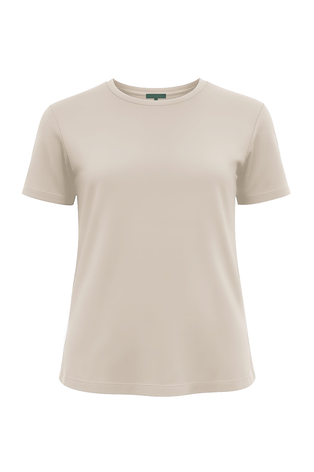 Kadın Taş Lyocell Regular Fit T-Shirt-SFWTI0021