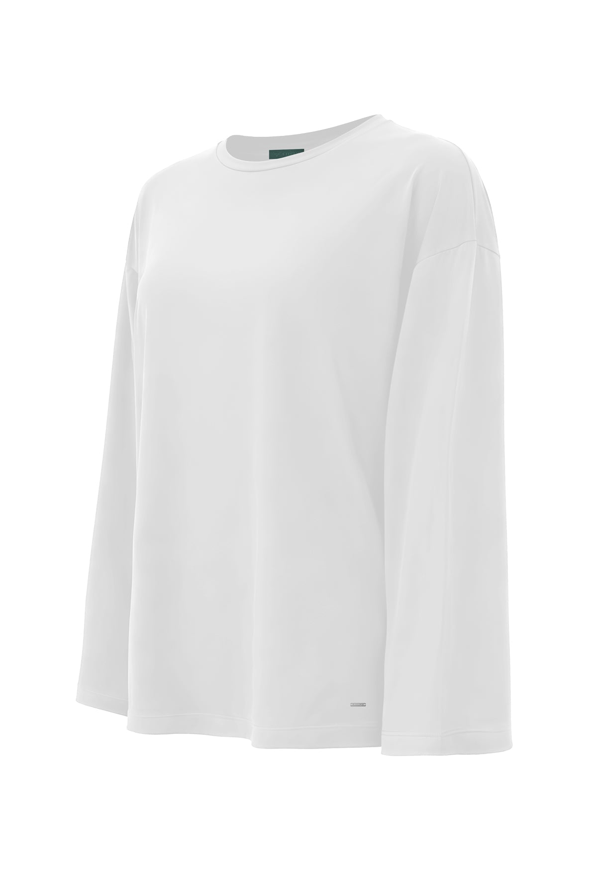 Kadın Beyaz Lyocell Oversize 3/4 T-Shirt-SFWTI0022
