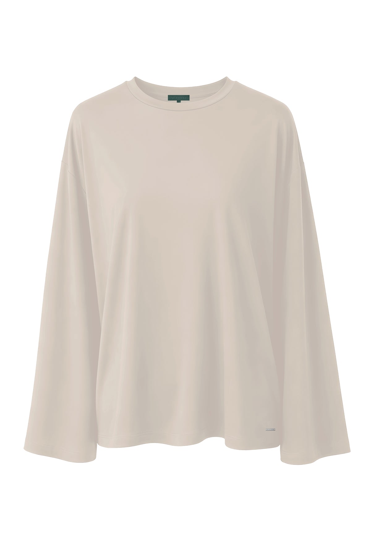 Kadın Taş Lyocell Oversize 3/4 T-Shirt-SFWTI0022