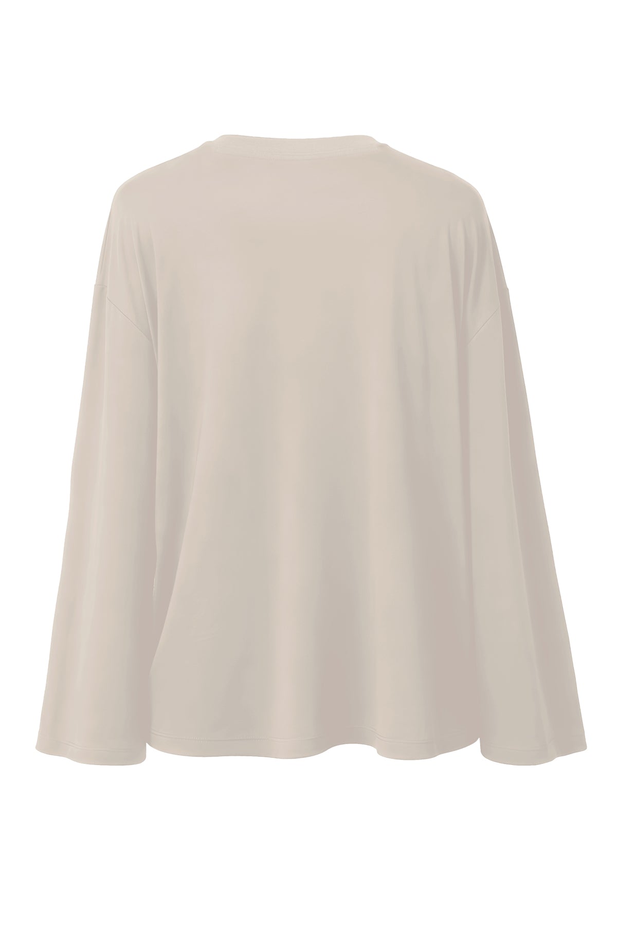Kadın Taş Lyocell Oversize 3/4 T-Shirt-SFWTI0022