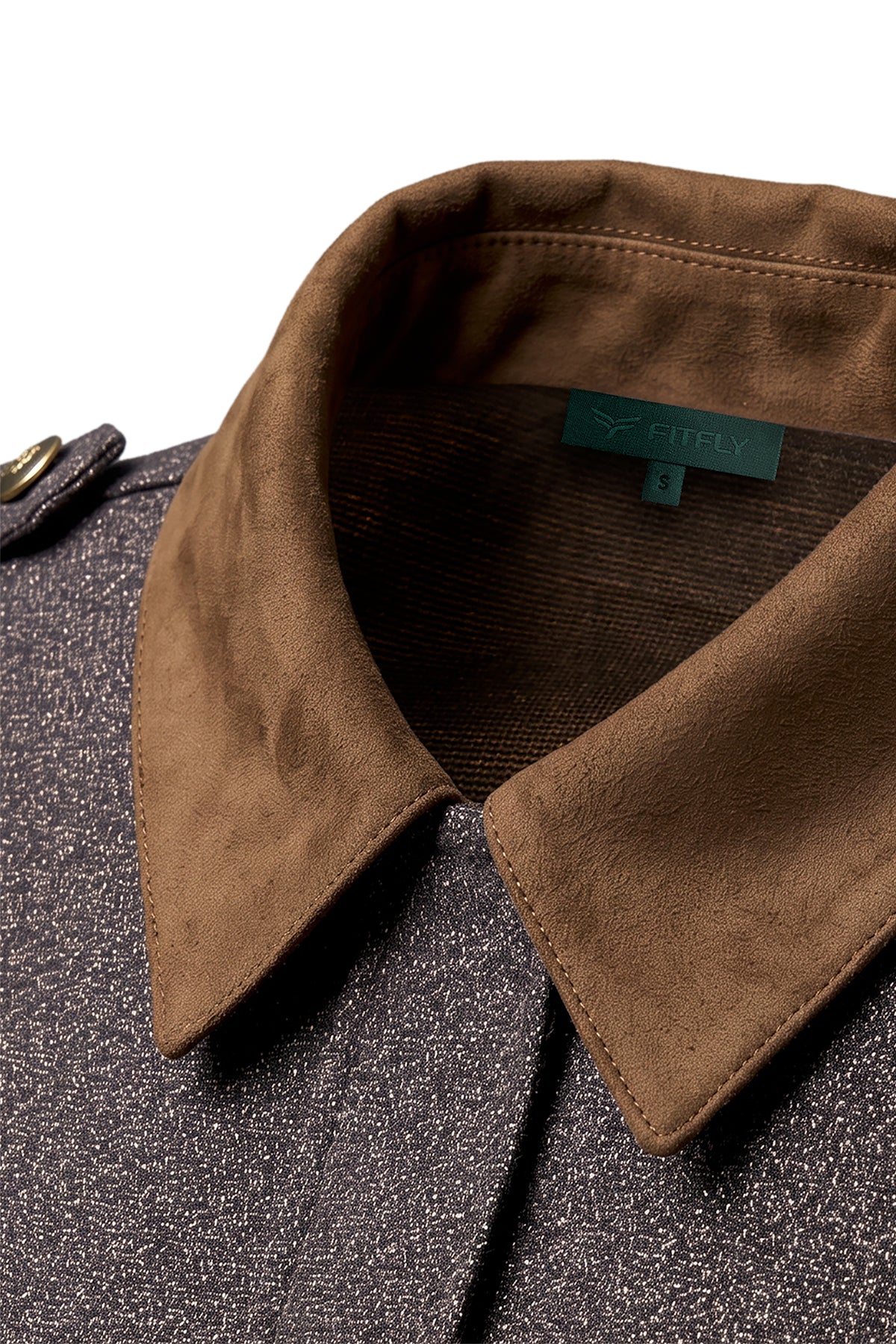 Kadın Kahverengi Denim Görünümlü Lastik Belli Ceket-WFWCE0035