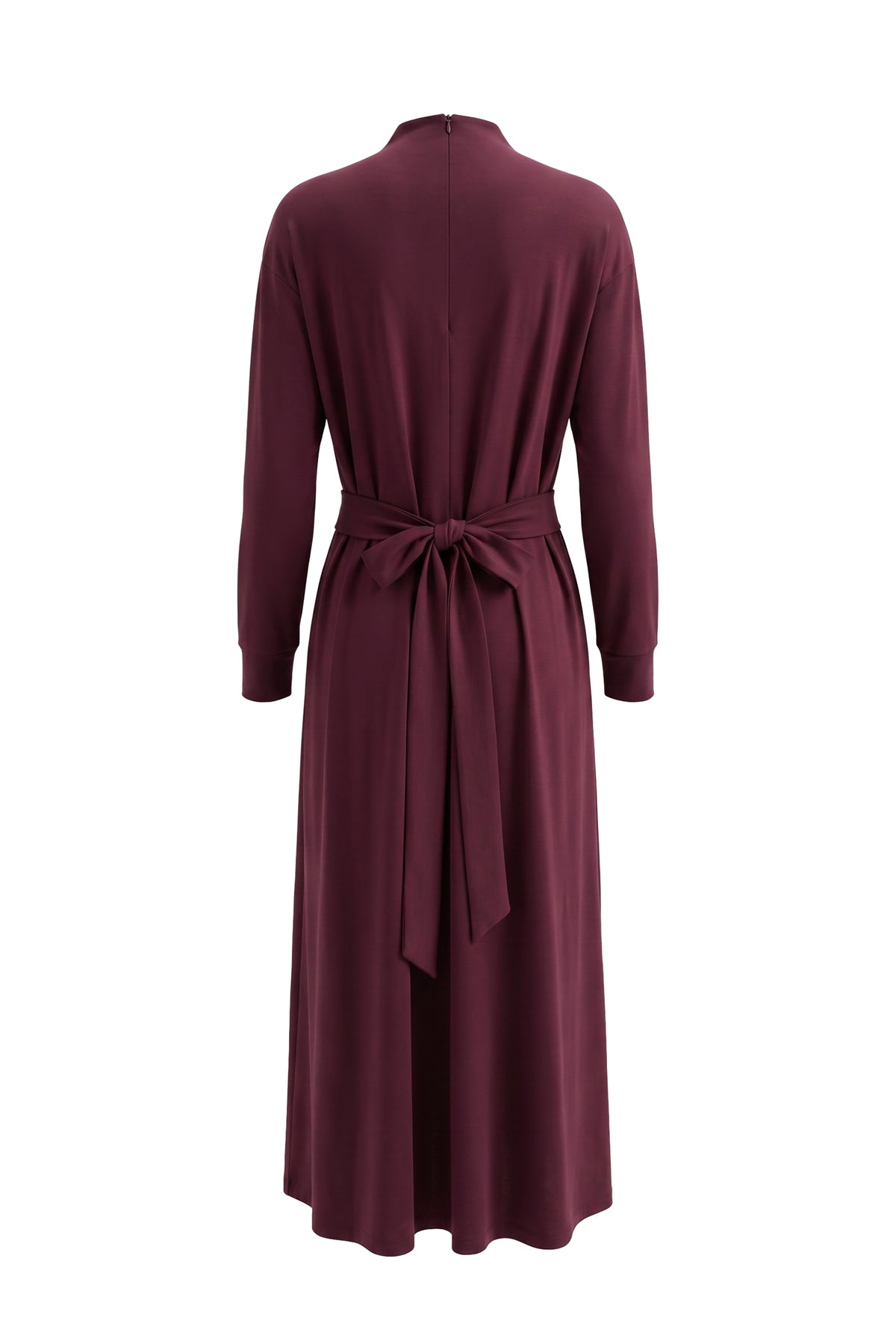 Kadın Bordo Lyocell Elbise-WFWEL0119
