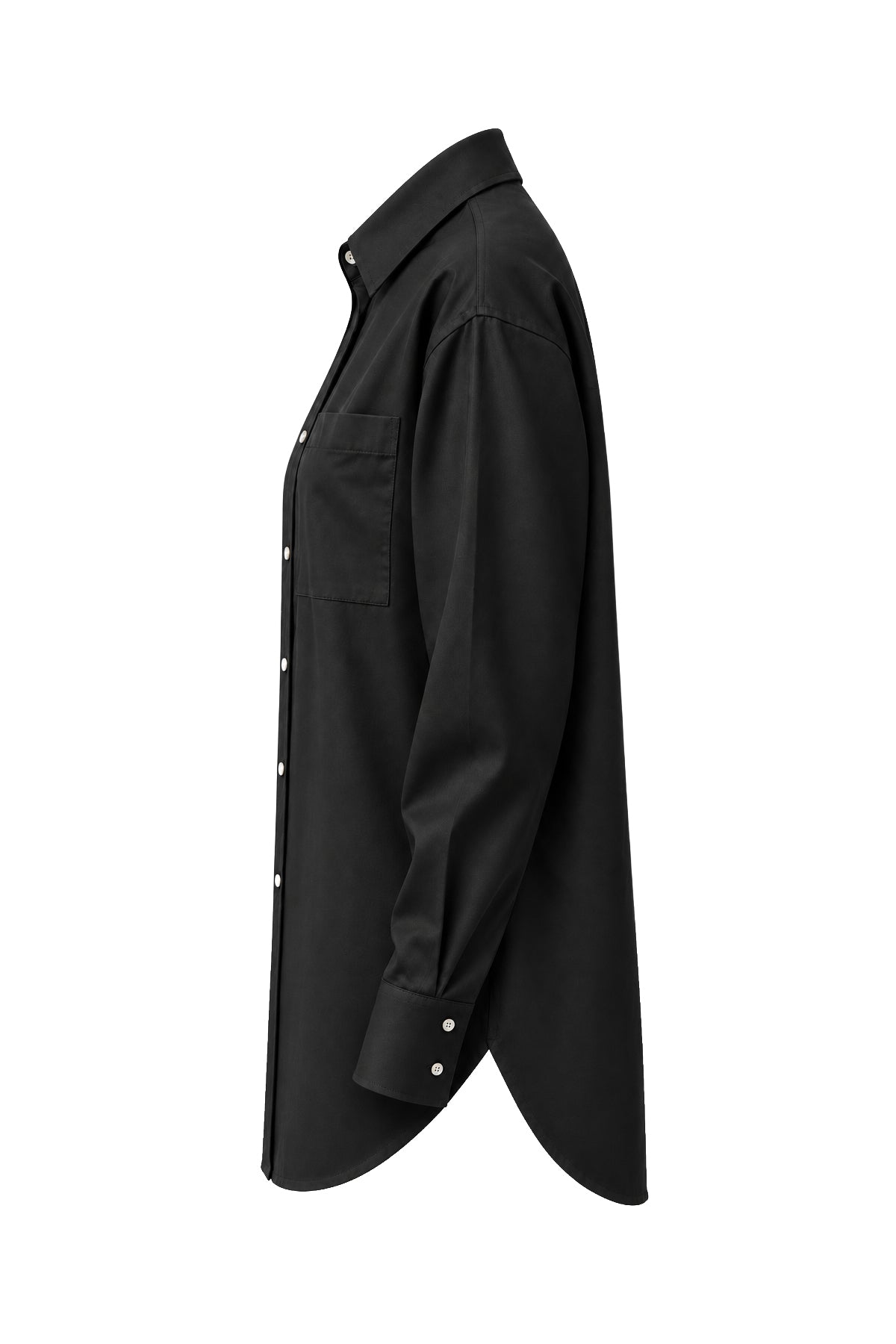 Kadın Siyah Premium Modal Oversize Gömlek-WFWGM0129
