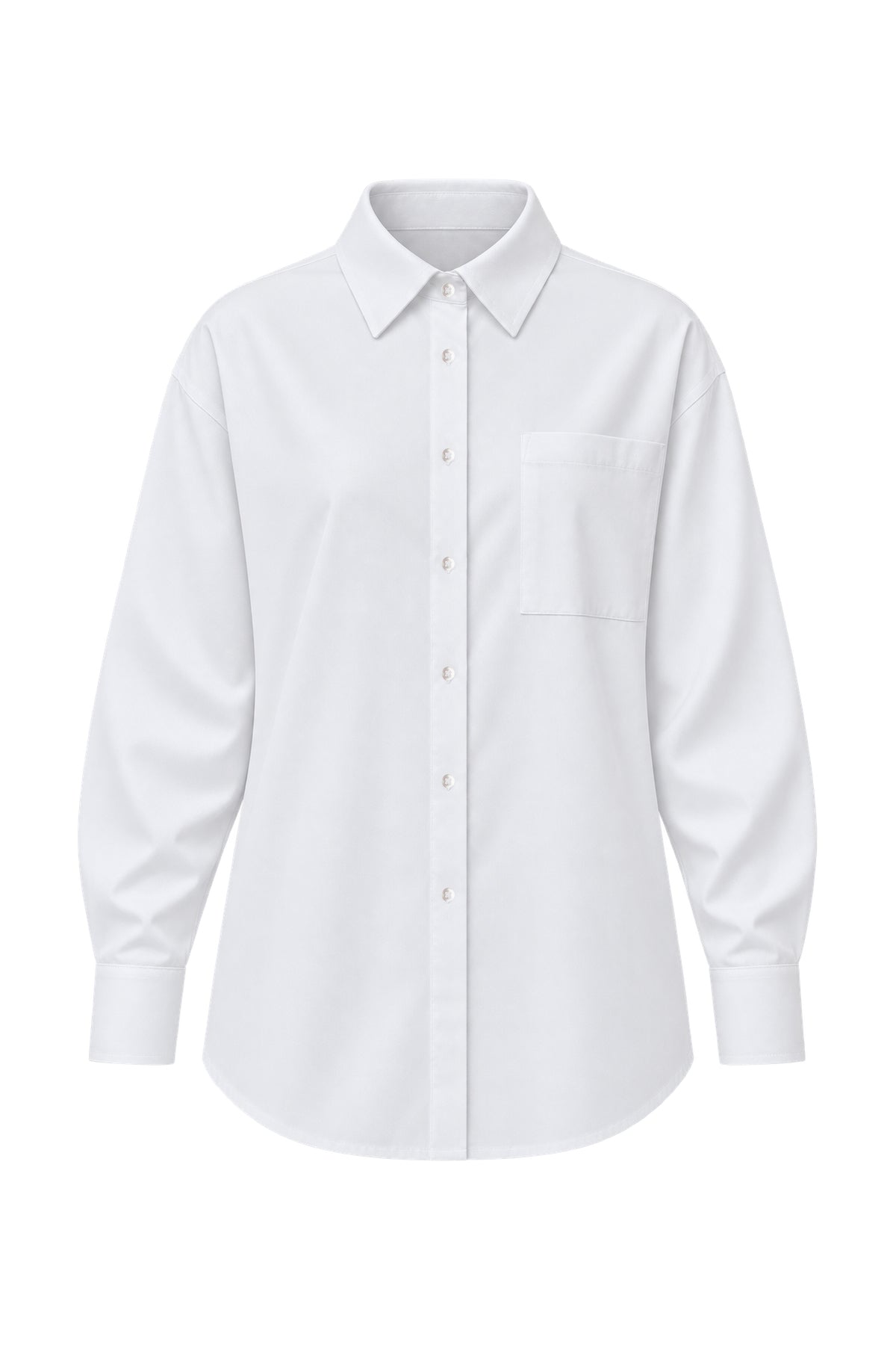 Kadın Beyaz Premium Modal Oversize Gömlek-WFWGM0129