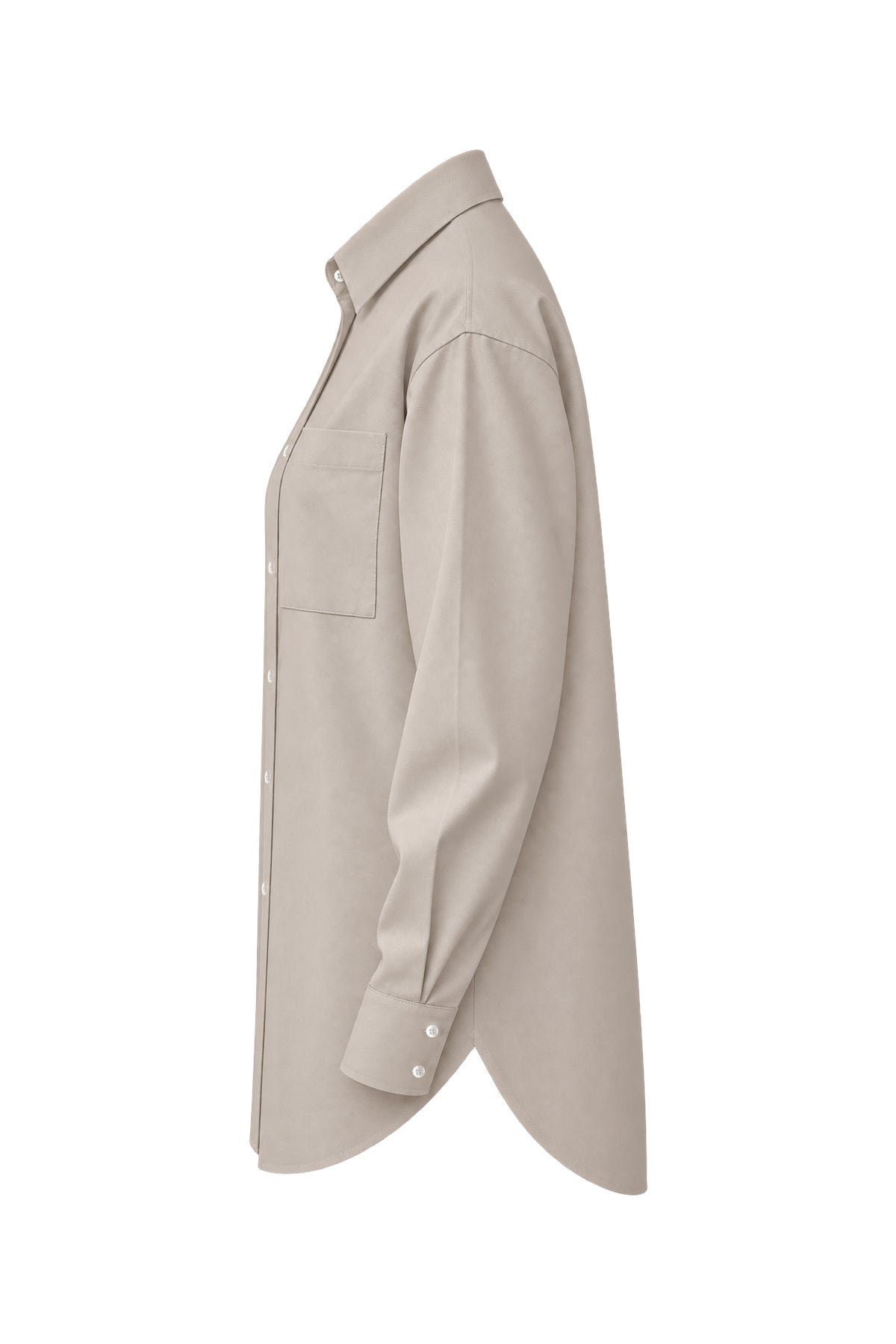 Kadın Bej Premium Modal Oversize Gömlek-WFWGM0129