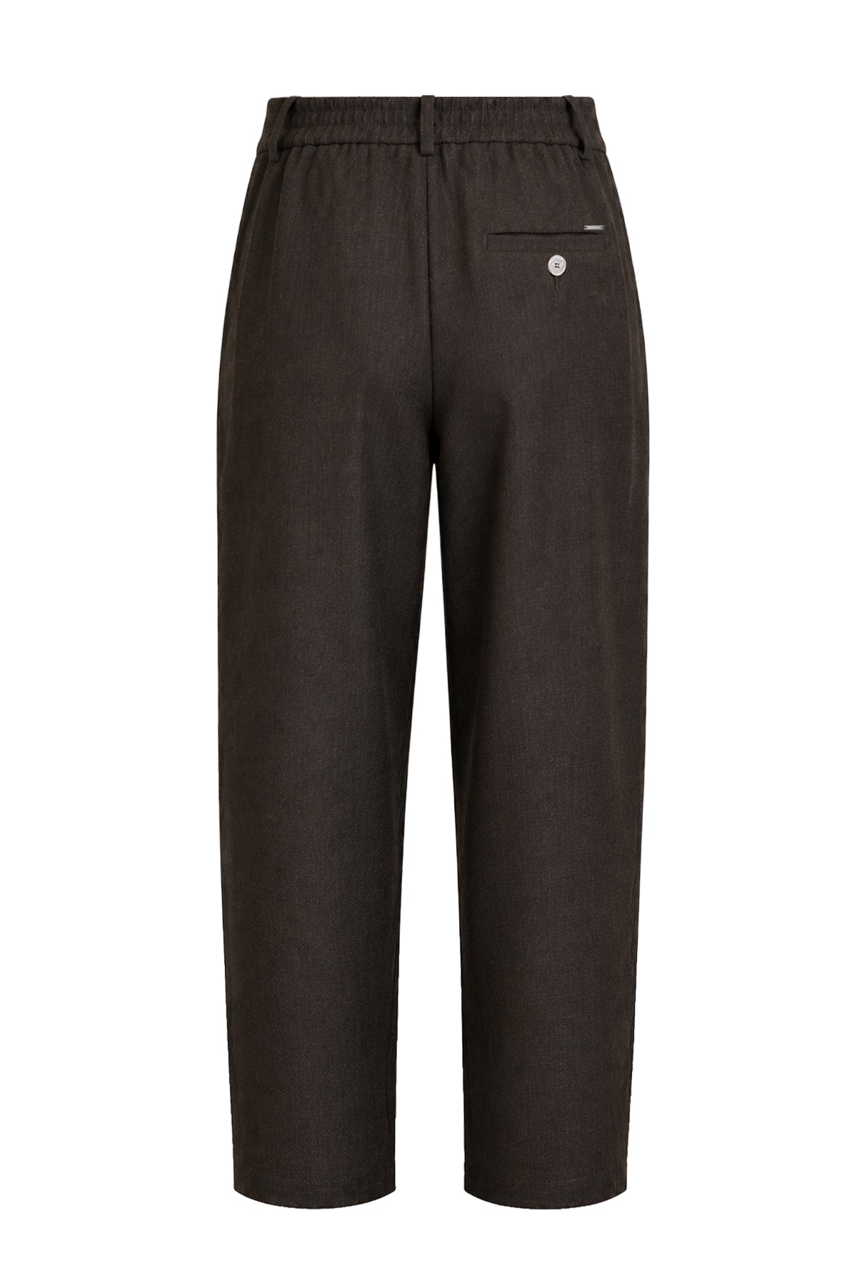 Kadın Kahverengi Yün Dokulu Spor Mom Pantolon-WFWPA0057