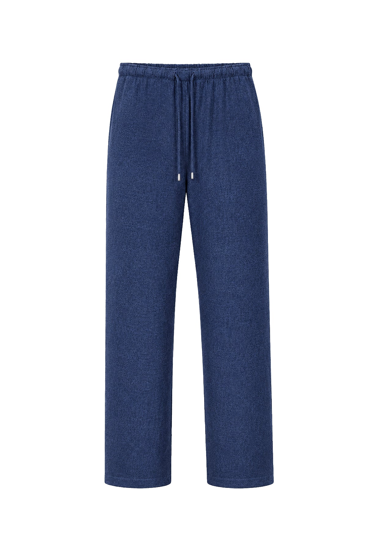 Kadın Lacivert Denim Melanj Yün Dokulu Palazzo Pantolon-WFWPA0058