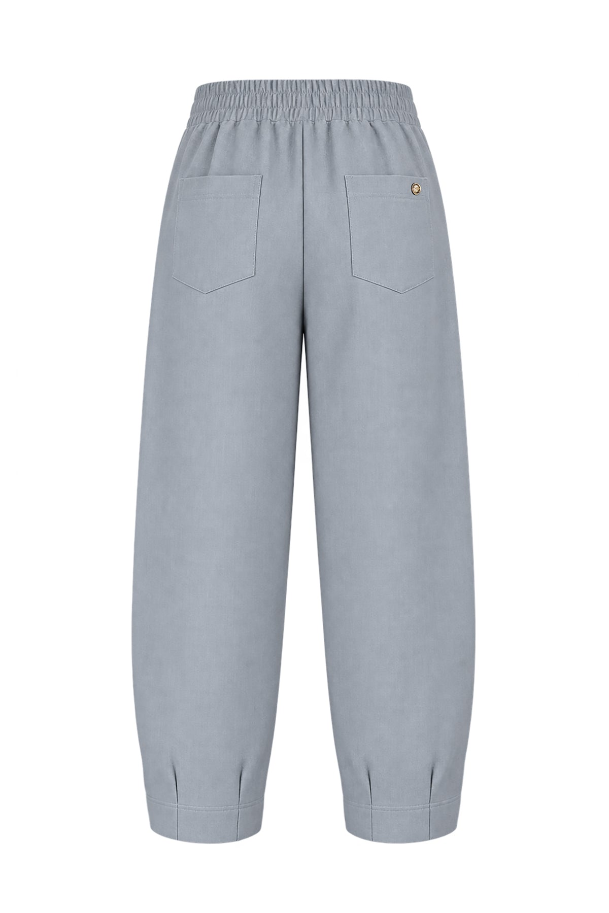 Kadın Gri Denim Görünümlü Mom Pantolon-WFWPA0082