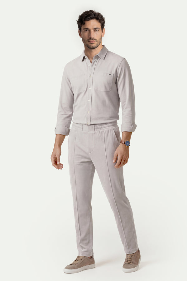 Erkek Krem Lyocell Spor Pantolon-SFMEA1037