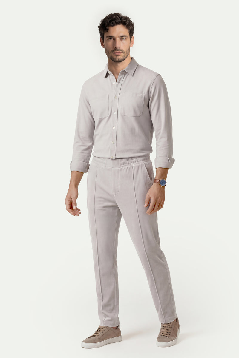 Erkek Krem Lyocell Spor Pantolon-SFMEA1037