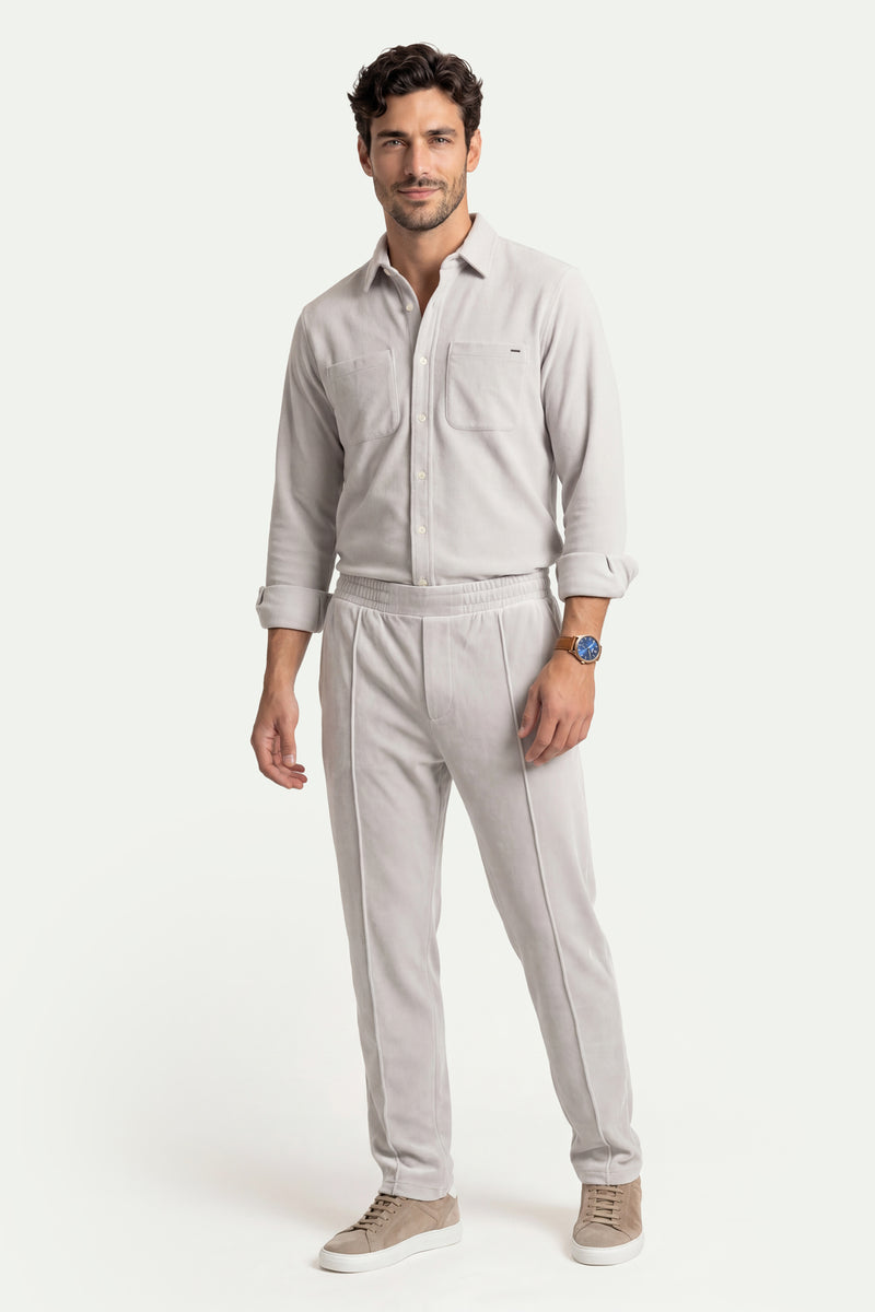 Erkek Krem Lyocell Spor Pantolon-SFMEA1037