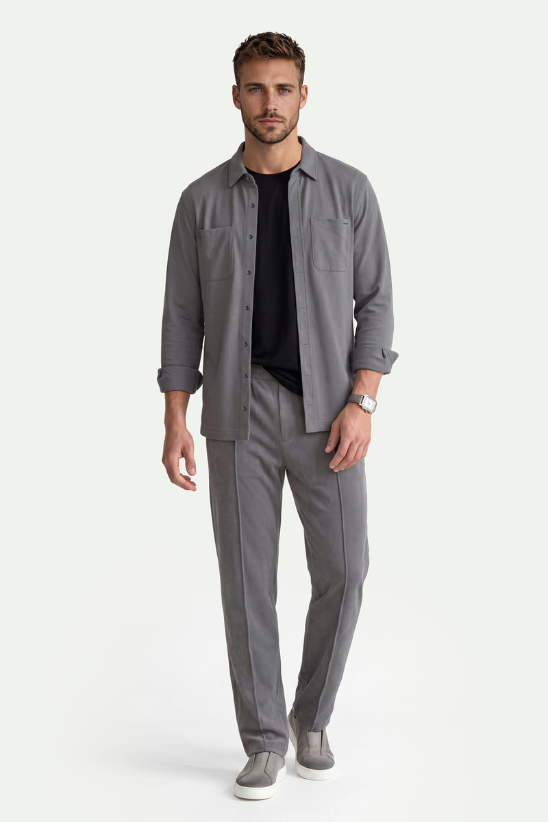 Erkek Koyu Gri Lyocell Spor Pantolon-SFMEA1037