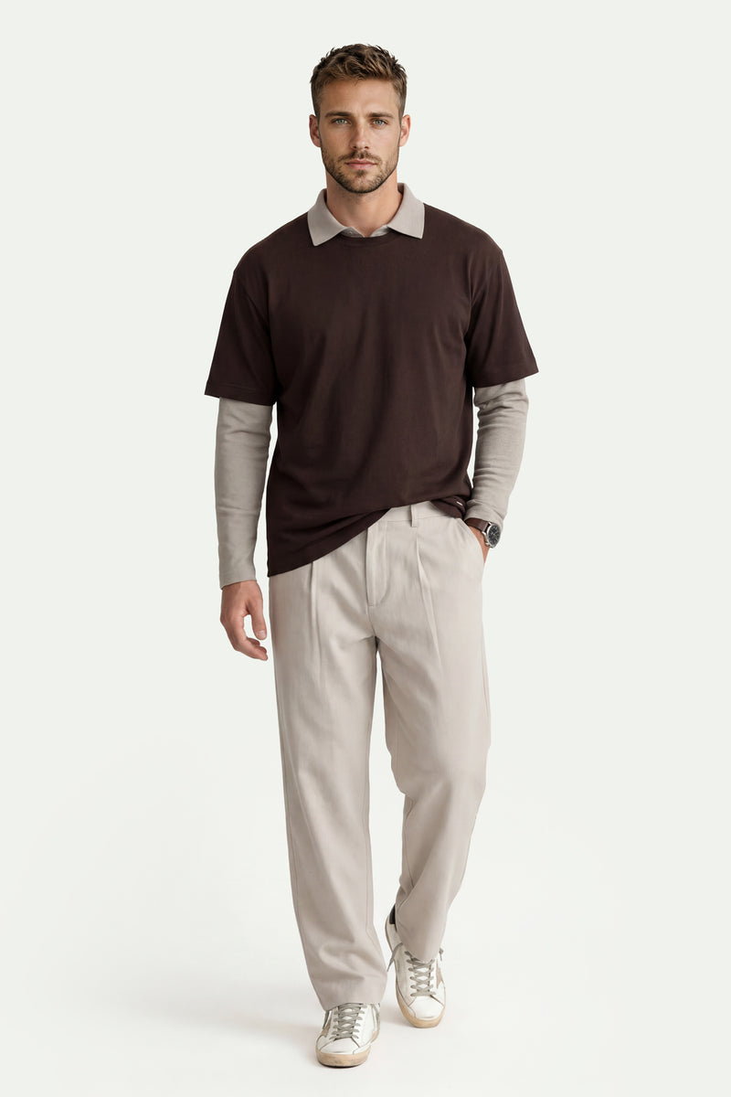Erkek Koyu Bej Baggy Pantolon-SFMPA1028