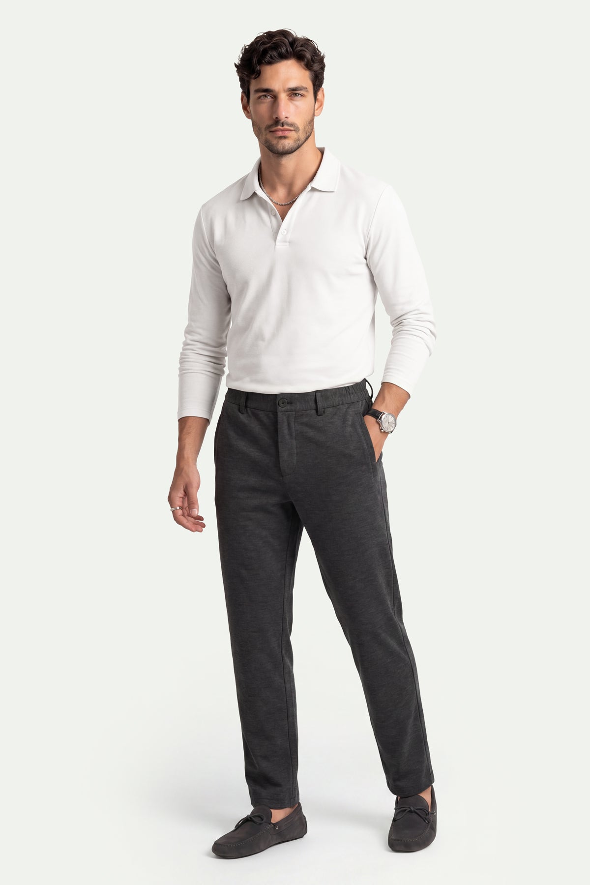 Erkek Siyah Lyocell Spor Pantolon-SFMPA1038
