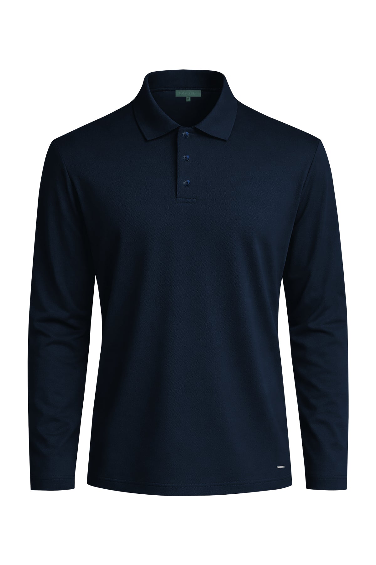 Erkek Lacivert Lyocell 3/4 Polo T-Shirt-SFMTI1024