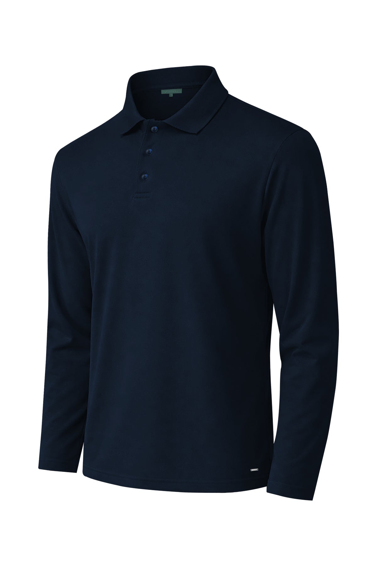 Erkek Lacivert Lyocell 3/4 Polo T-Shirt-SFMTI1024