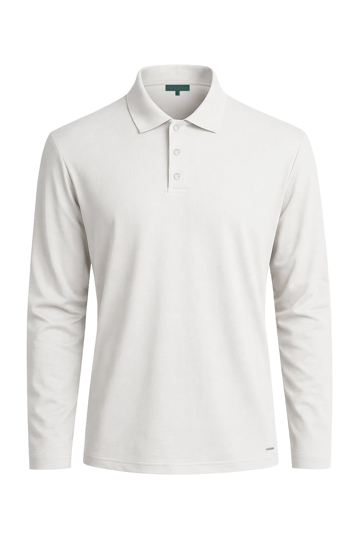 Erkek Kırık Beyaz Lyocell 3/4 Polo T-Shirt-SFMTI1024