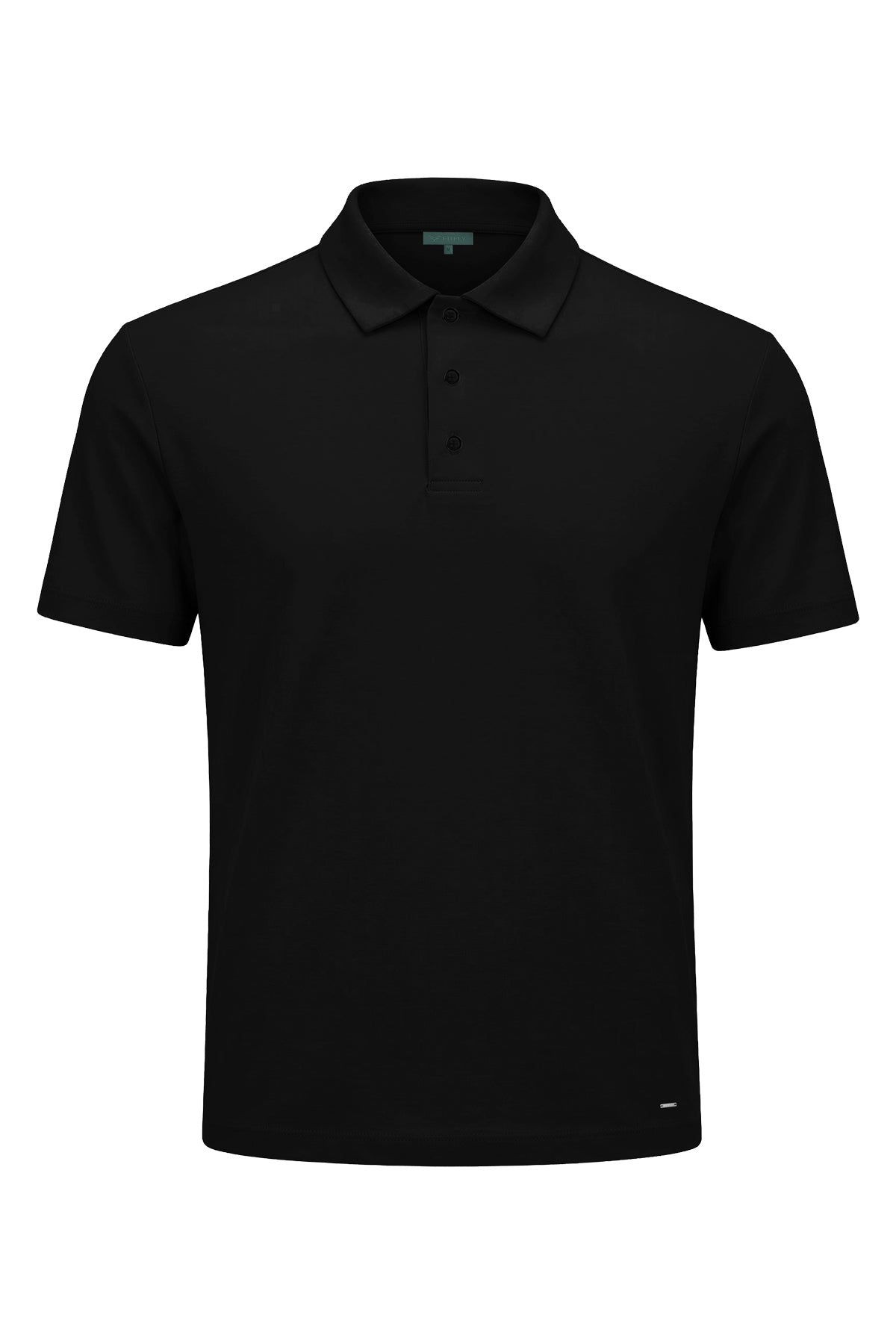 Erkek Siyah Lyocell Polo T-Shirt-SFMTI1025