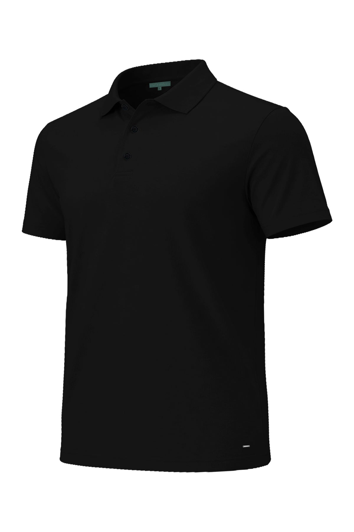 Erkek Siyah Lyocell Polo T-Shirt-SFMTI1025