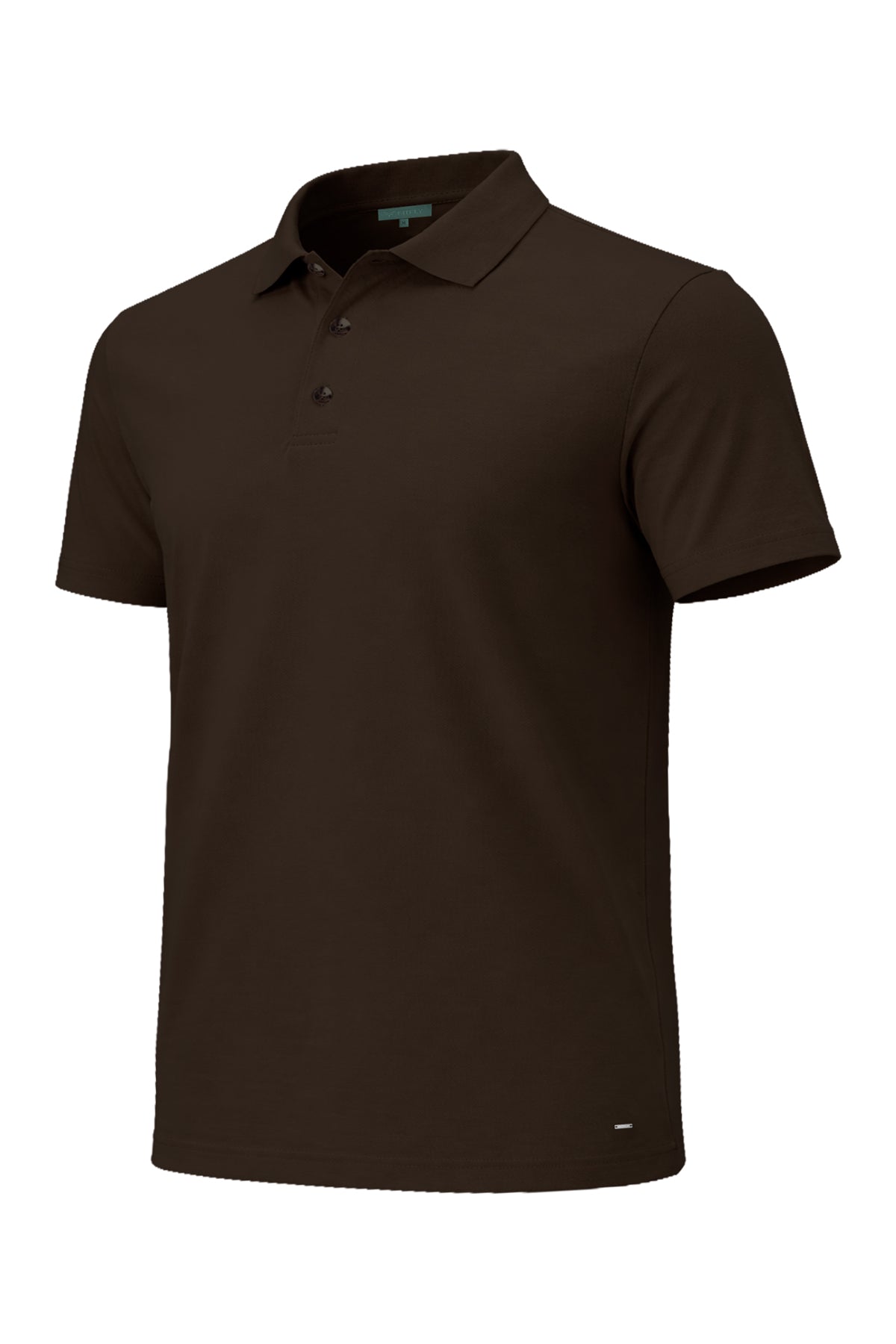 Erkek Kahverengi Lyocell Polo T-Shirt-SFMTI1025