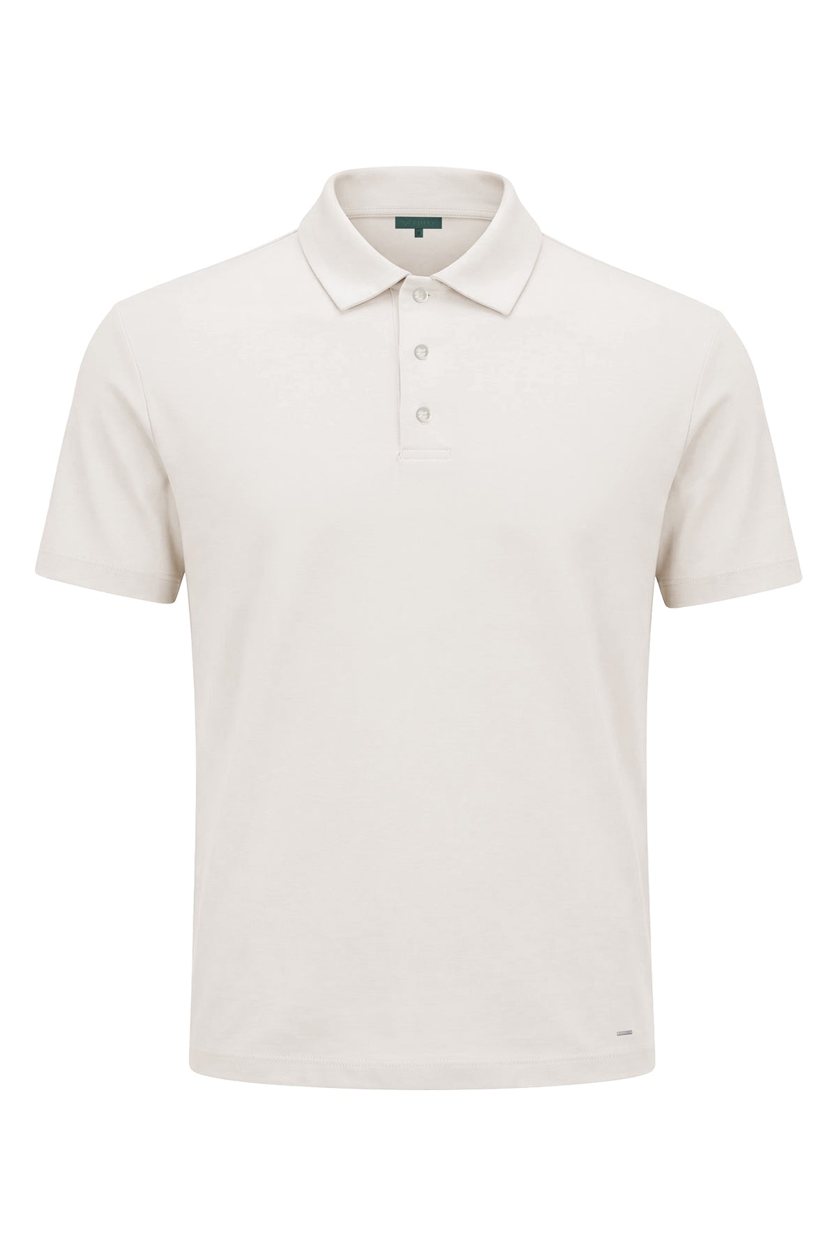 Erkek Kırık Beyaz Lyocell Polo T-Shirt-SFMTI1025