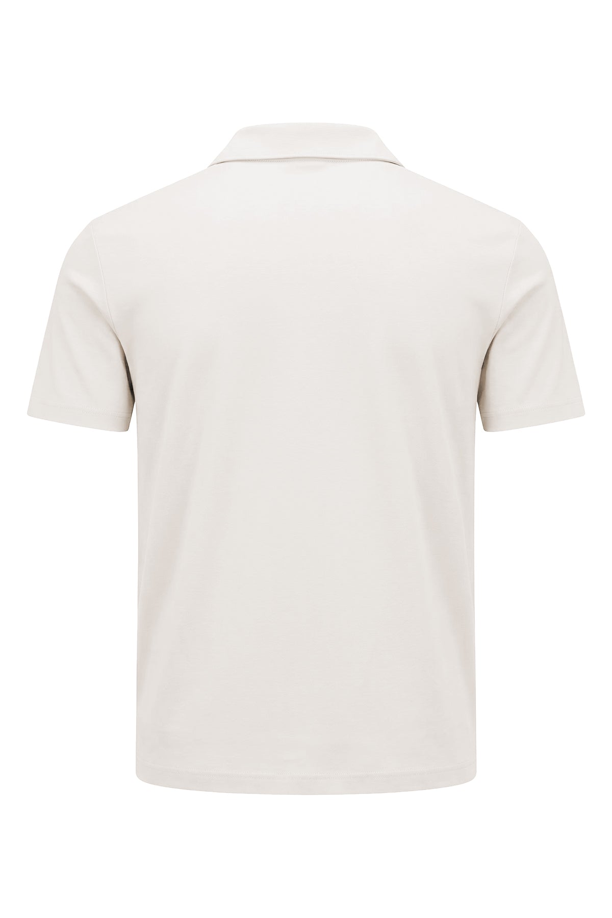 Erkek Kırık Beyaz Lyocell Polo T-Shirt-SFMTI1025