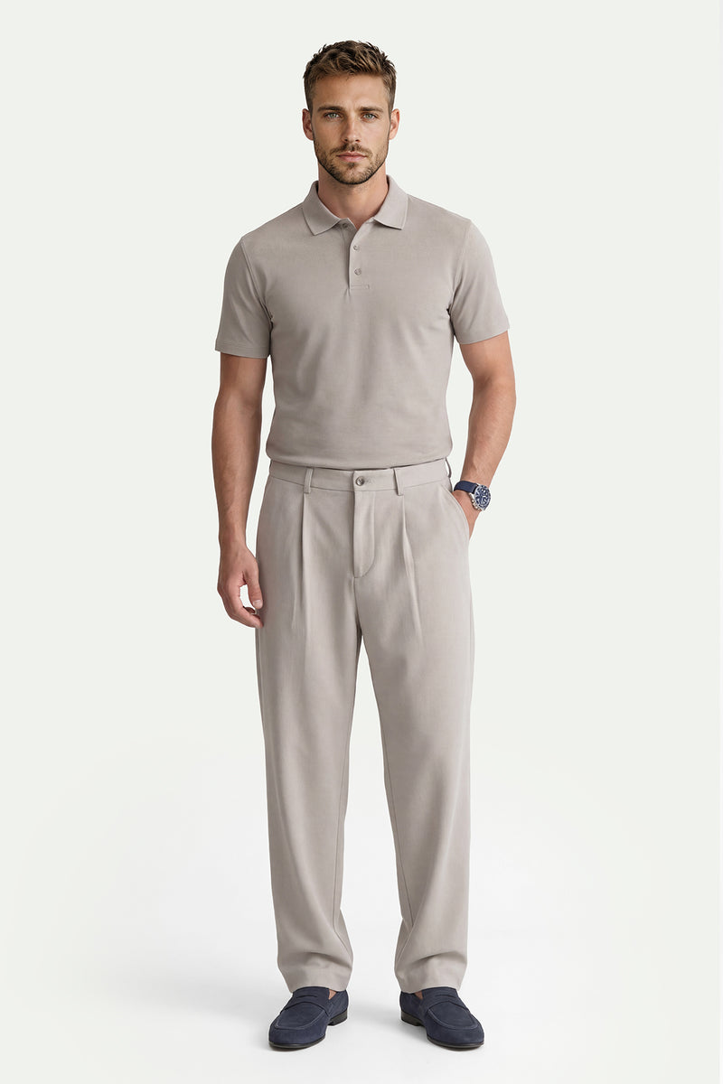 Erkek Koyu Taş Lyocell Polo T-Shirt-SFMTI1025