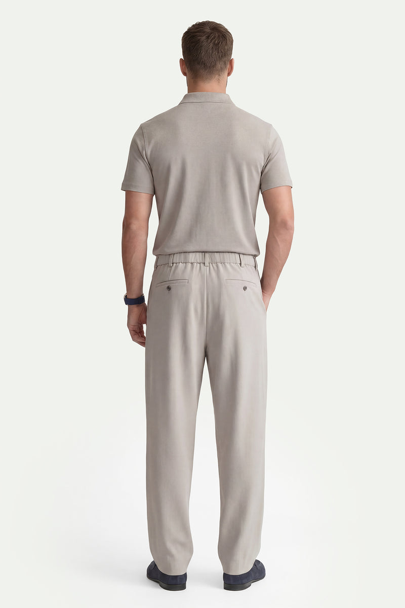 Erkek Koyu Taş Lyocell Polo T-Shirt-SFMTI1025