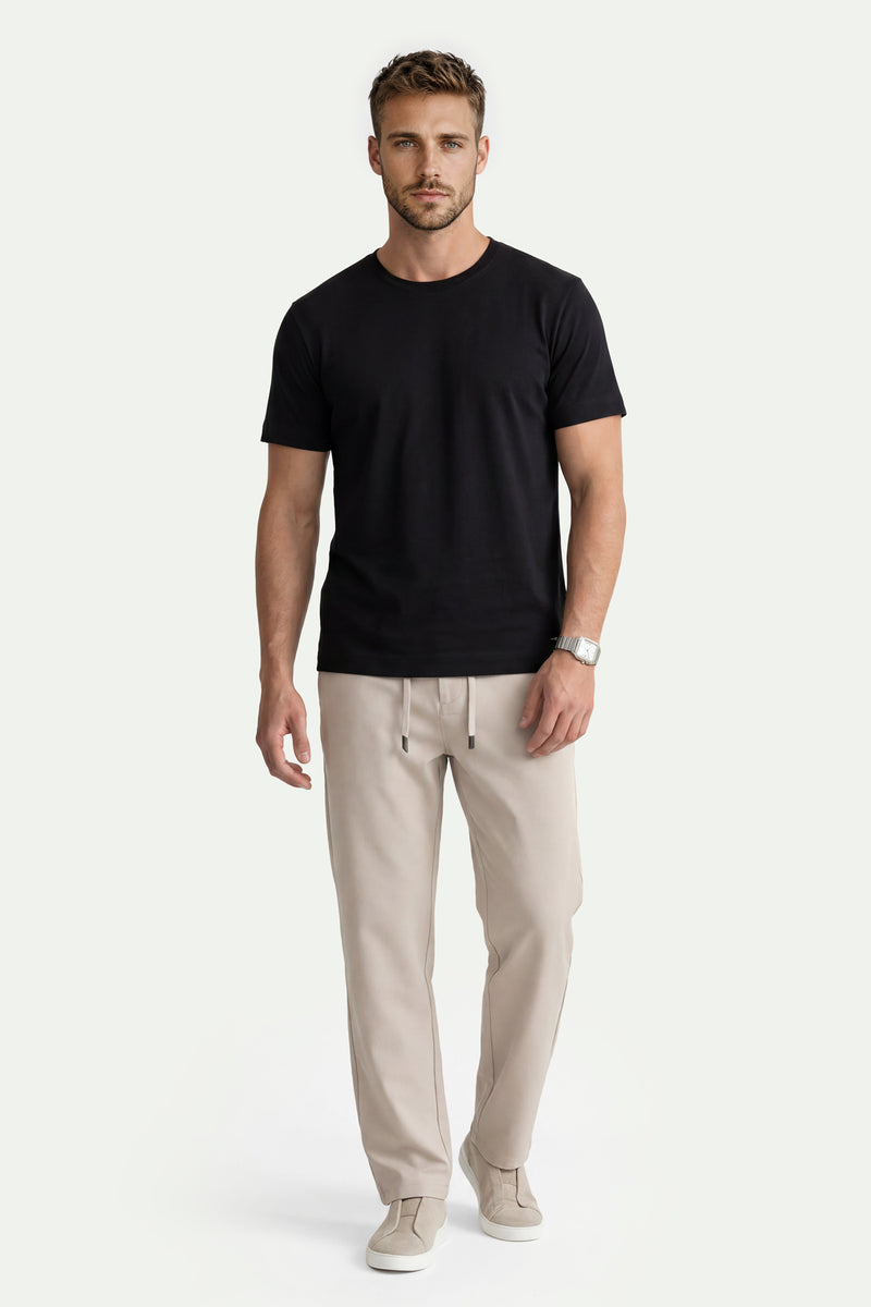 Erkek Siyah Lyocell Oversize T-Shirt-SFMTI1029