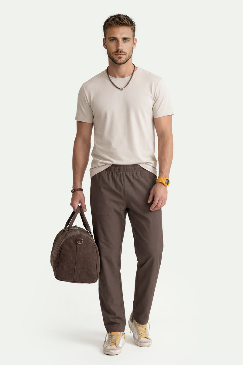 Erkek Taş Lyocell Oversize T-Shirt-SFMTI1029