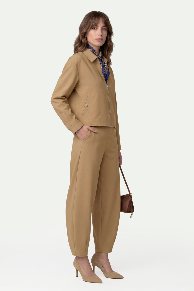Kadın Camel Lyocell Ceket-SFWCE0041