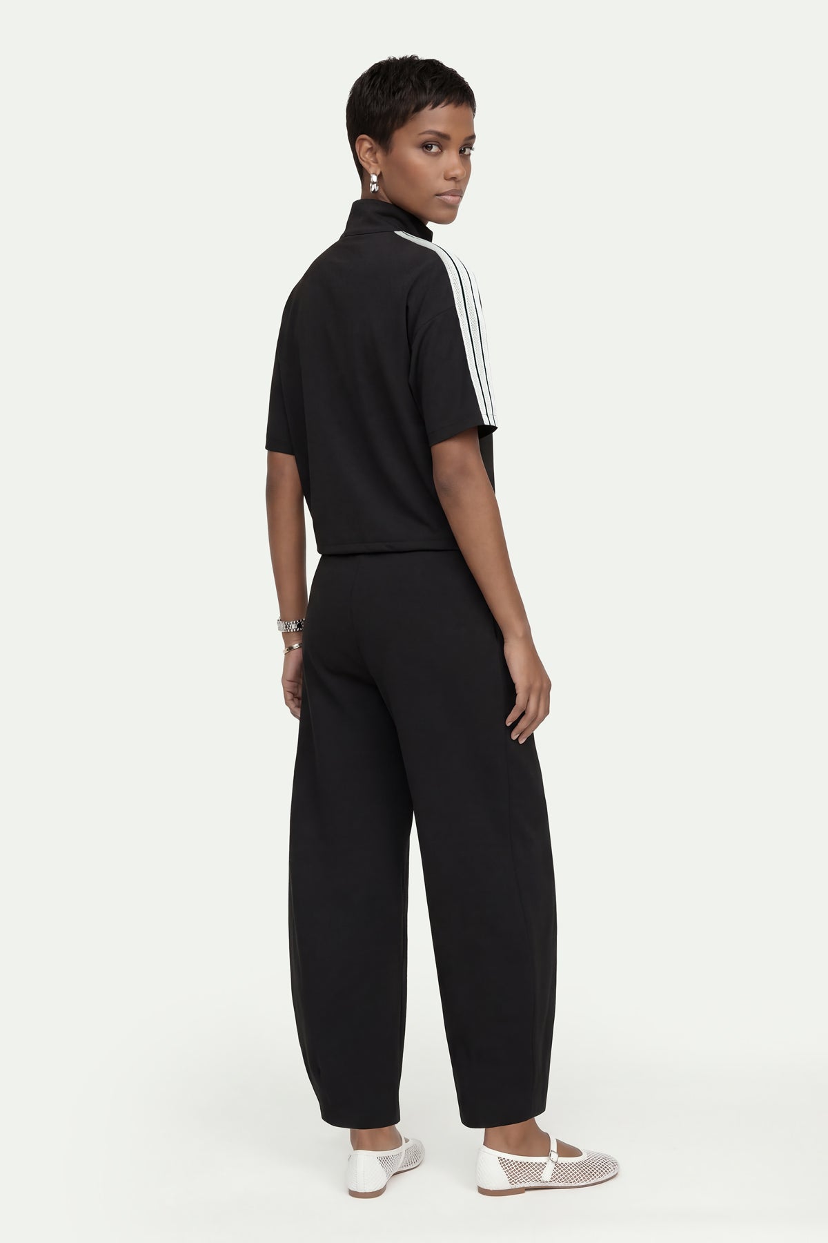 Kadın Siyah Tencel Palazzo Pantolon-SFWEA0013