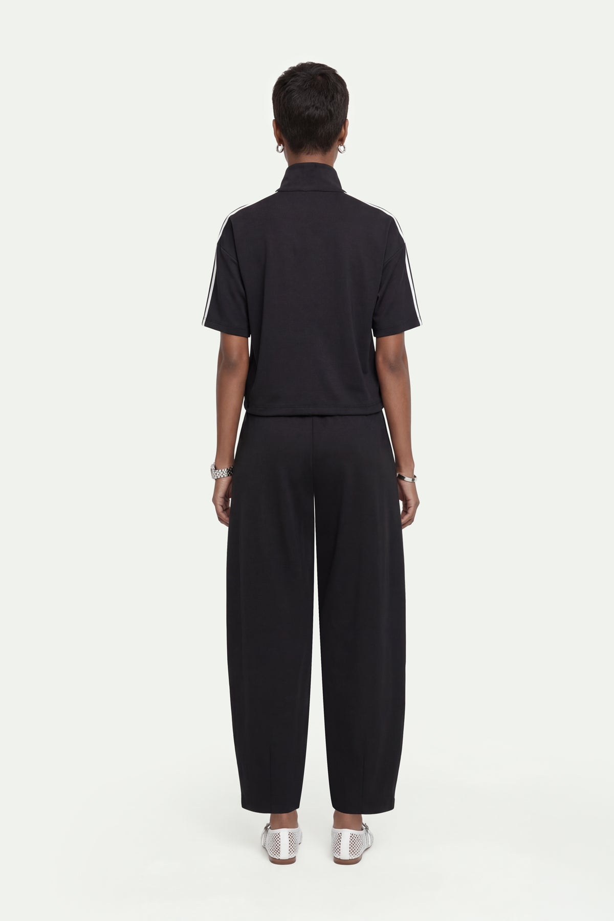 Kadın Siyah Tencel Palazzo Pantolon-SFWEA0013