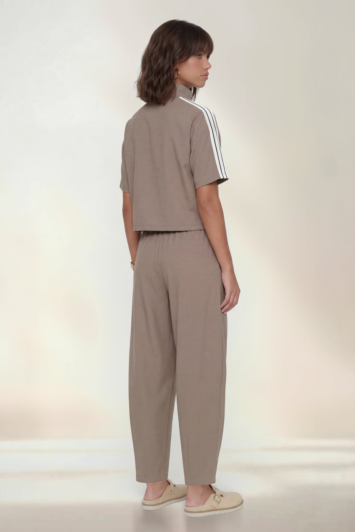 Kadın Vizon Tencel Palazzo Pantolon-SFWEA0013