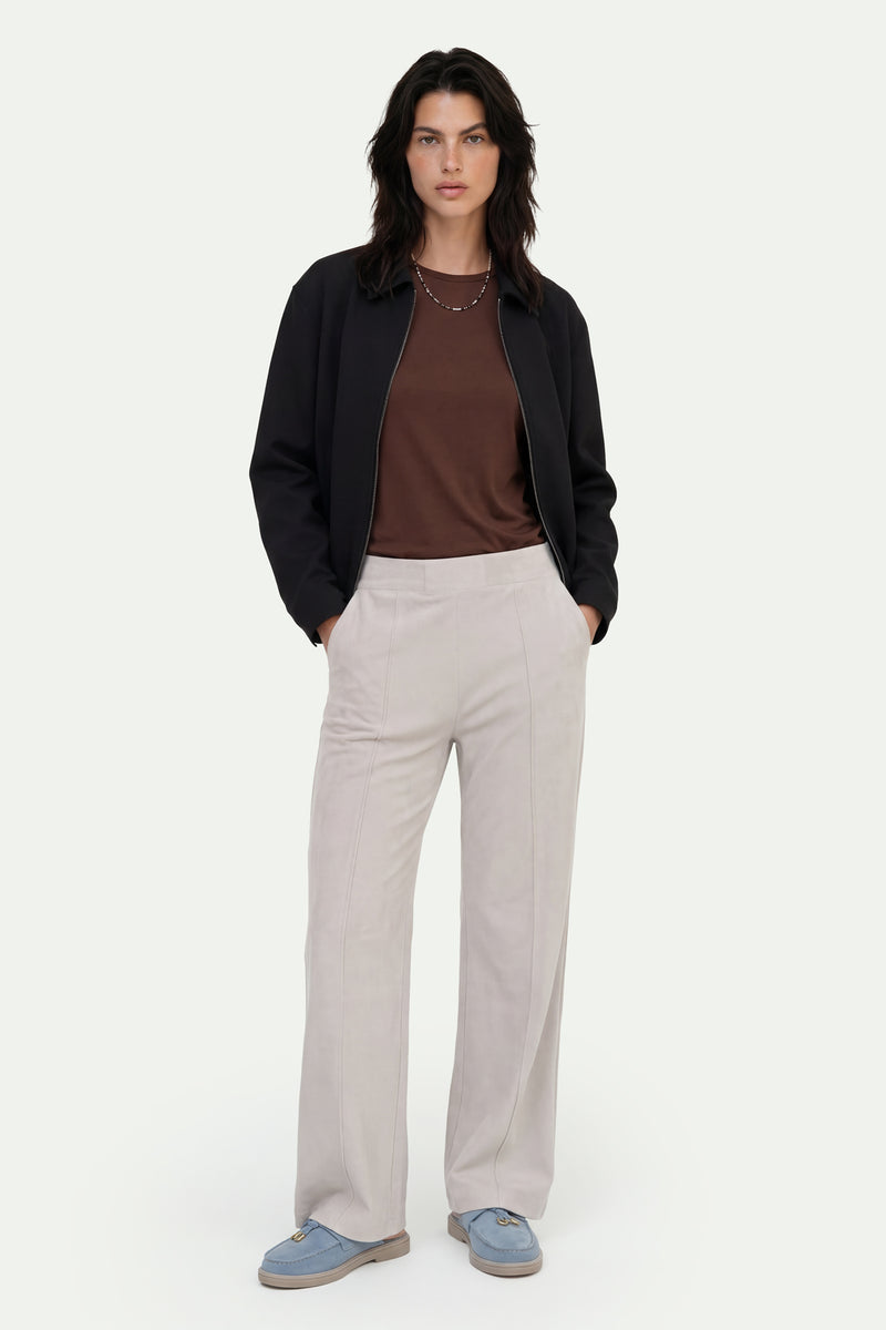 Kadın Krem Lyocell Spor Pantolon-SFWEA0037