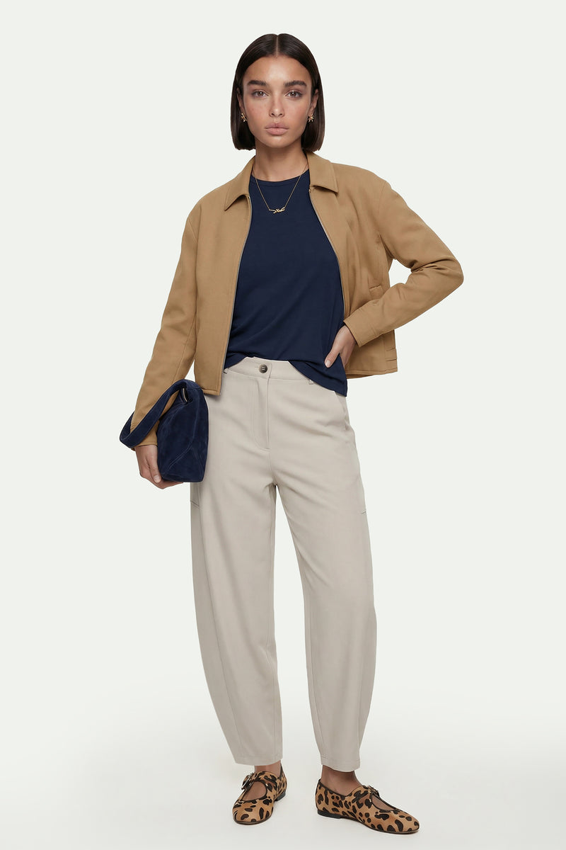 Kadın Krem Barrel Pantolon-SFWPA0023