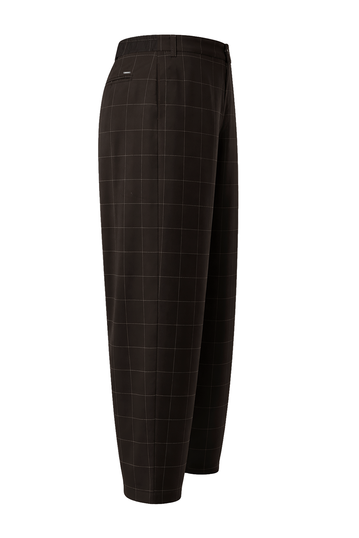 Kadın Kahverengi Ekose Barrel Pantolon-SFWPA0025