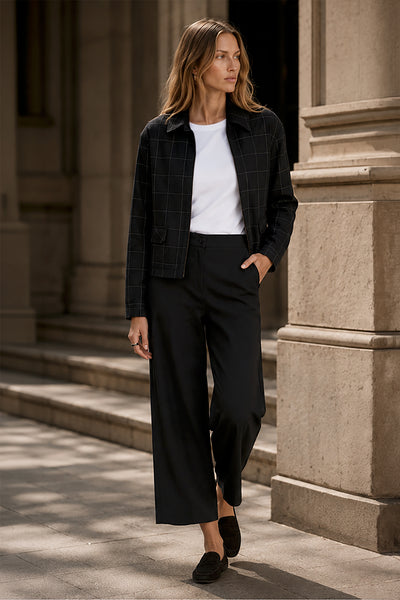 Kadın Siyah Culotte Pantolon-SFWPA0048