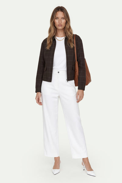 Kadın Beyaz Culotte Pantolon-SFWPA0048