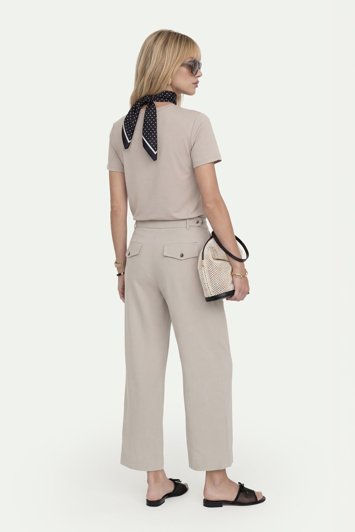 Kadın Bej Culotte Pantolon-SFWPA0048