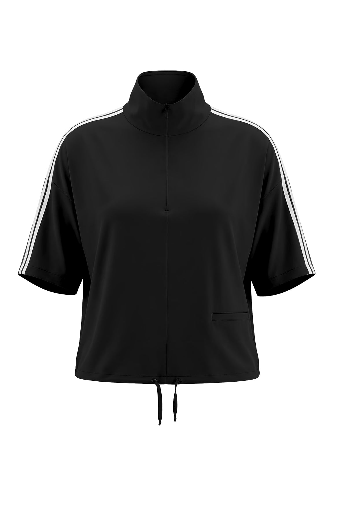 Kadın Siyah Yarım Fermuarlı Sweatshirt-SFWSW0012