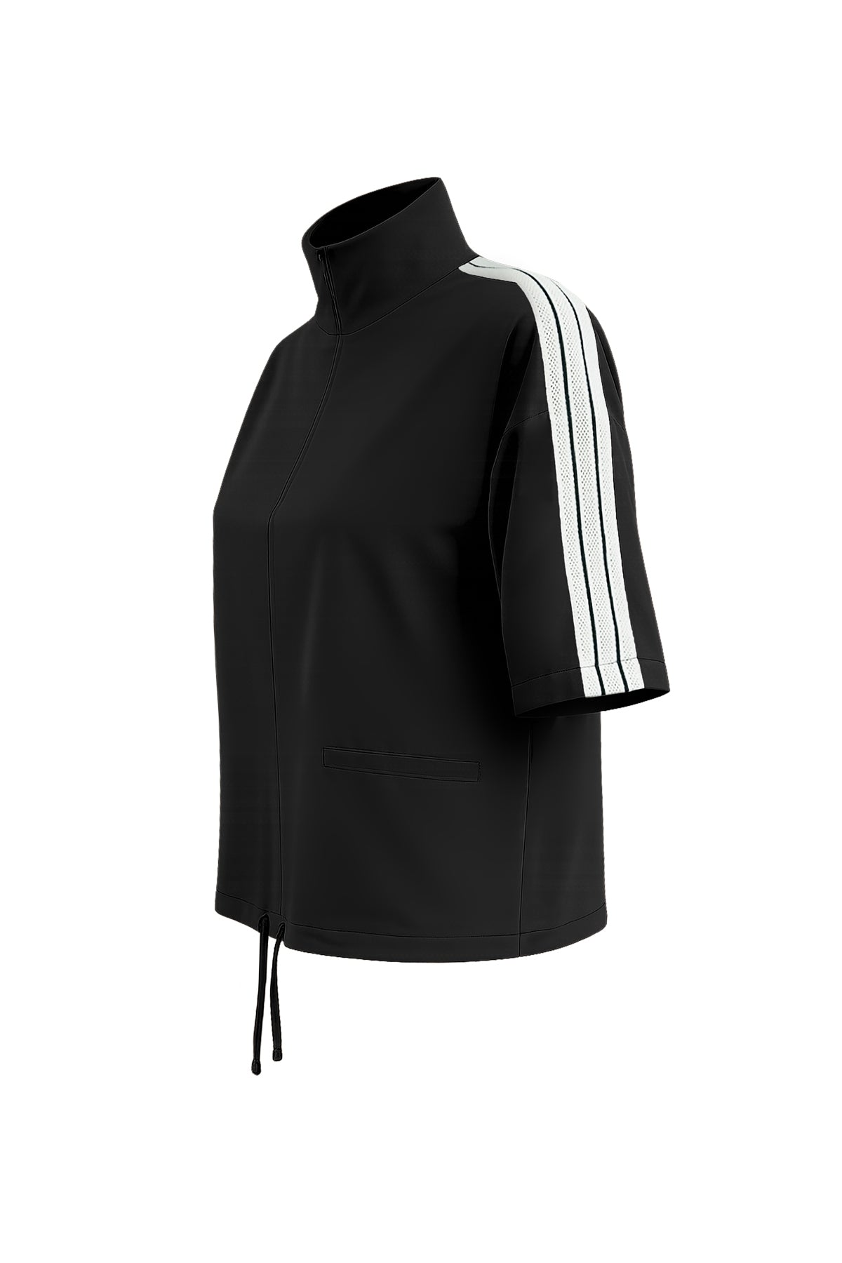Kadın Siyah Yarım Fermuarlı Sweatshirt-SFWSW0012