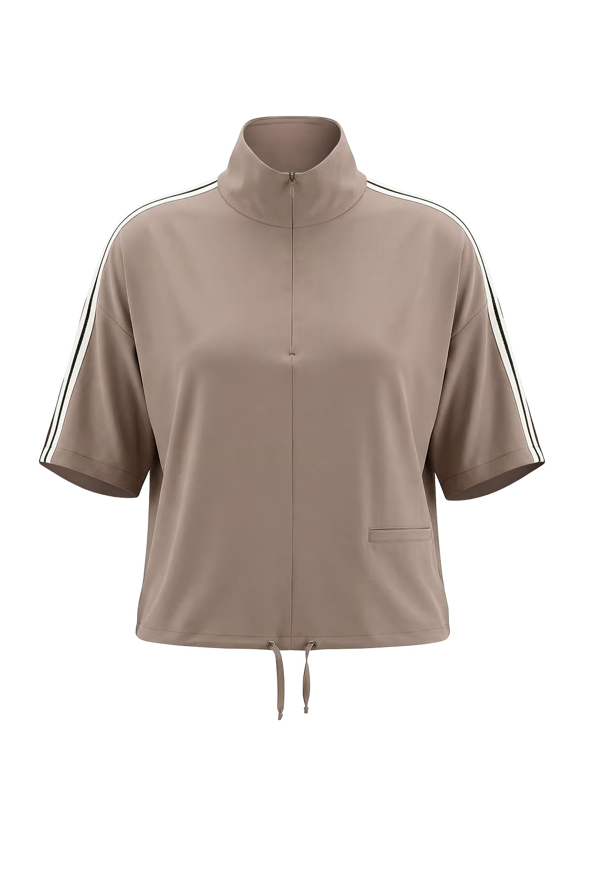 Kadın Vizon Yarım Fermuarlı Sweatshirt-SFWSW0012