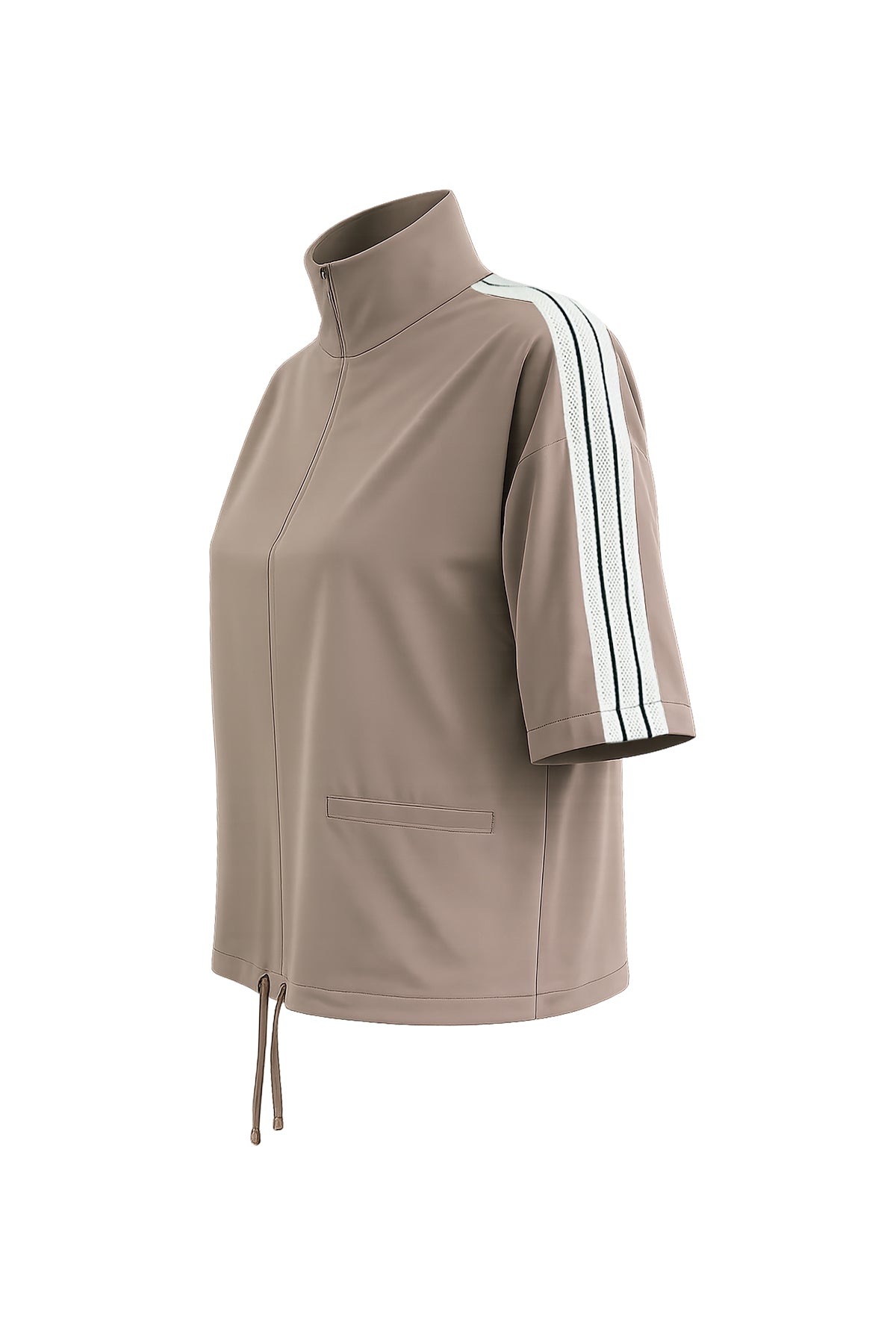 Kadın Vizon Yarım Fermuarlı Sweatshirt-SFWSW0012